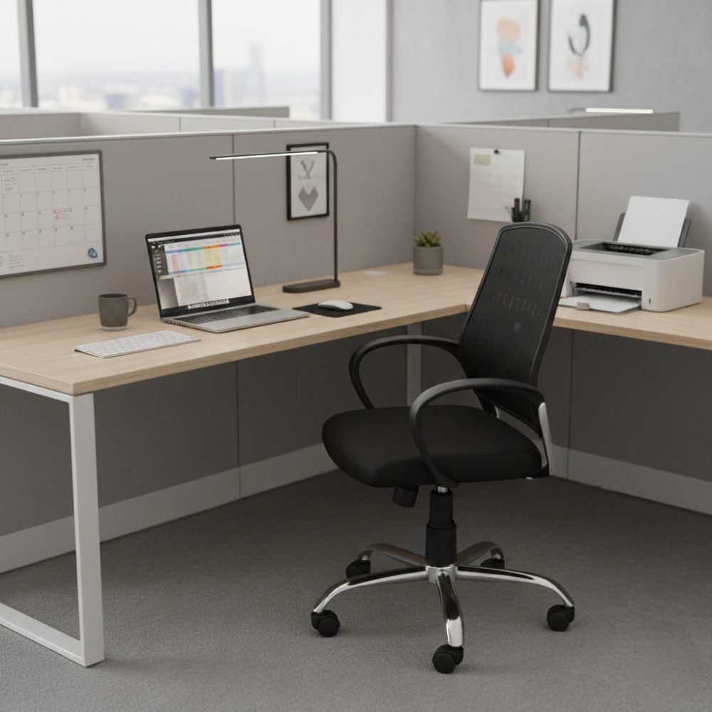 RSE Ergonomic Office Chair with Adjustable Height and Comfortable Armrests for Workstation, Home Office, Study Room, Corporate Use and Gaming Setup