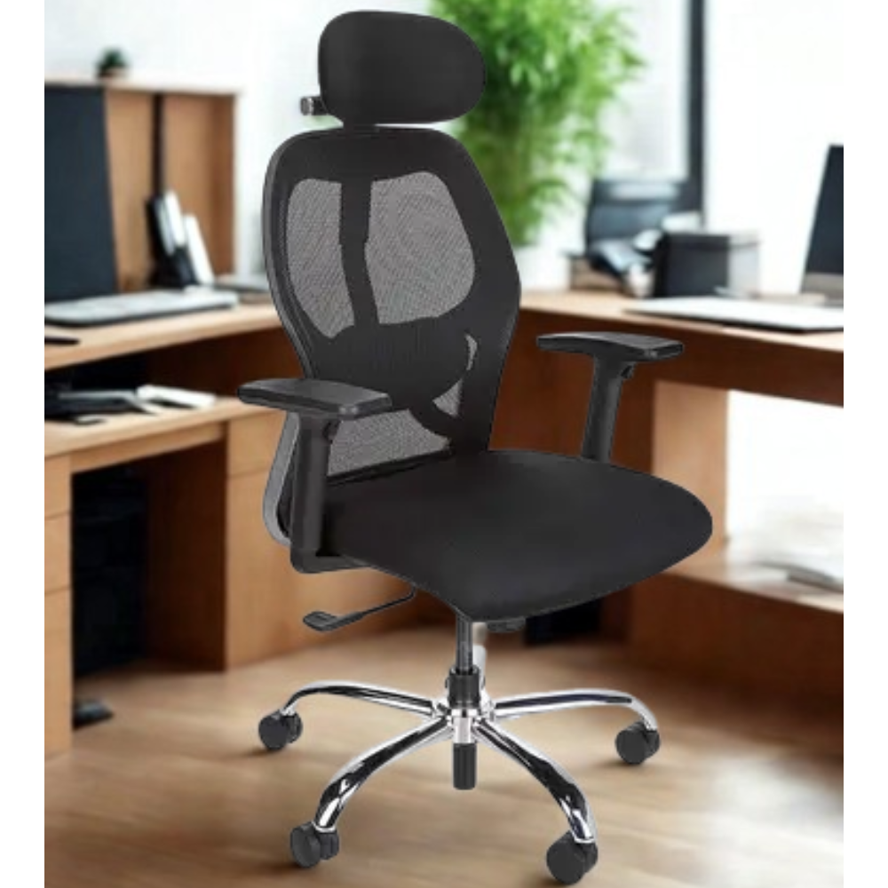 RSE High Back Ergonomic Office Chair with Adjustable Headrest Breathable Mesh Support for Desk Work Study Gaming Adjustable or Fixed Armrest Options