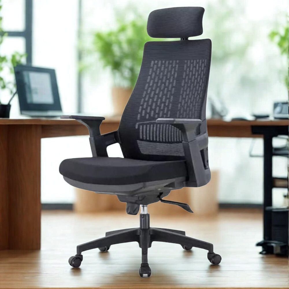 RSE Ergonomic Office Chair with Adjustable Headrest Breathable Mesh Back High Resilience Cushion Comfortable Desk Chair for Office Home Workstation