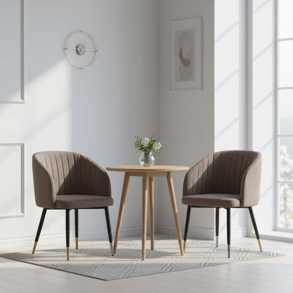 RSE Upholstered Cafe & Dining Chair, Modern Velvet Accent Chair with Metal Legs for Living Room & Home Decor