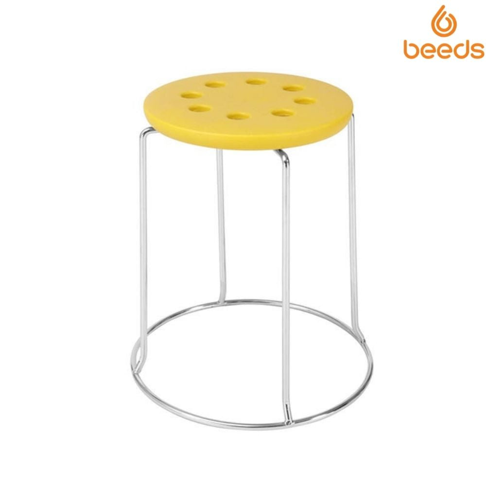 RSE Stackable Plastic Seat Stools with Metal Frame Multi-Color Lightweight Anti-Slip Design for Indoor, Outdoor, Kitchen, Classroom, Workshop or Play Area